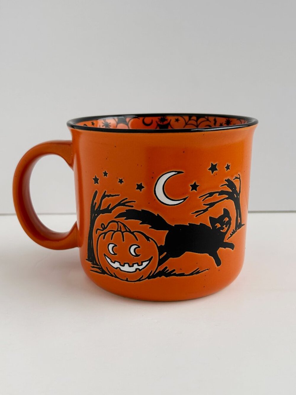 Cobwebs & Cauldrons Vintage Inspired Orange Halloween Mug NWT